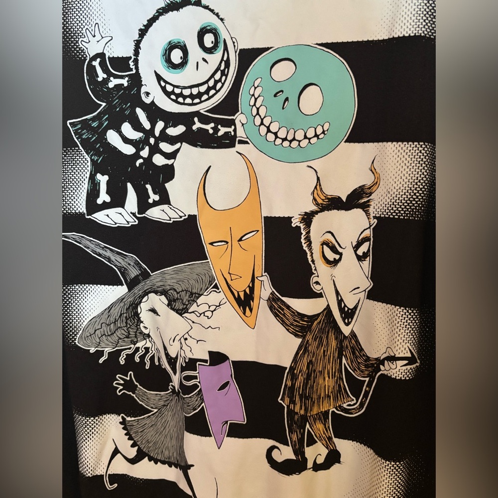 Disney Nightmare Before Christmas Black Hoodie with Lock, Shock, and Barrel - Picture 8 of 10